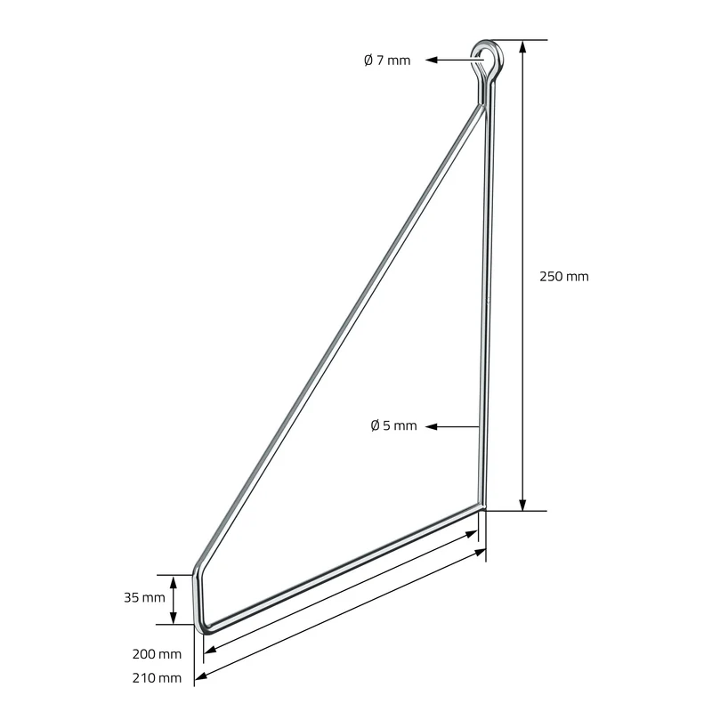 2er Set Wandkonsole Regalhalterung 2x 200 x 250 cm Silber aus Stahl ML-Design