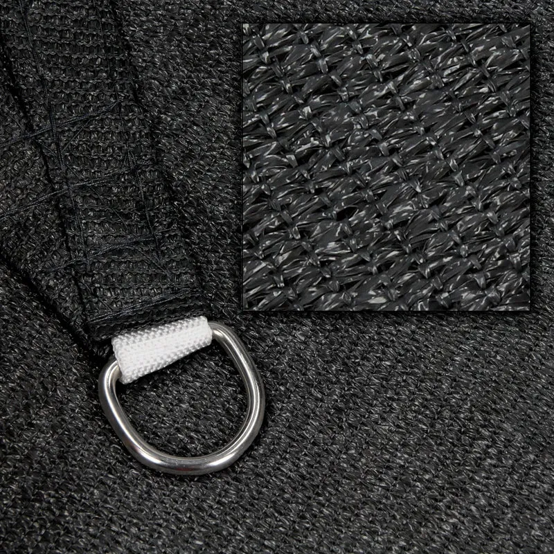 Sonnensegel quadrat 3,6x3,6 m Anthrazit 100% HDPE mit UV Schutz inkl. Befestigungsseile