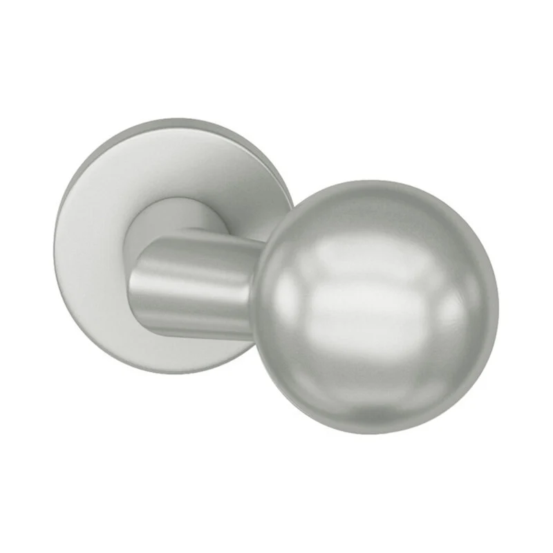 B-Ware FSB Türknopf auf Rosette Aluminium 50mm Silber Gekröpft Kugelknopf 0 23 0846