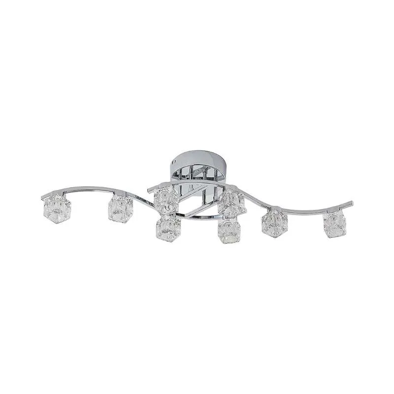B-Ware Lindby Deckenleuchte Yaro LED Lampe dimmbar 8-flammig chrom 82,5x18cm modern