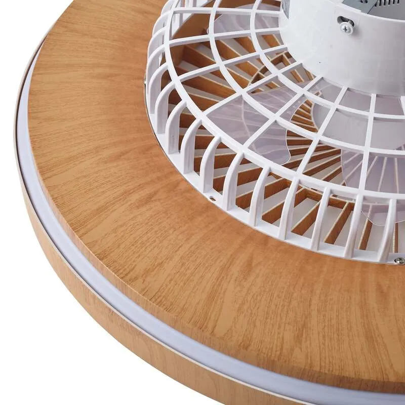 B-Ware Lindby LED-Deckenventilator Teleo Deckenventilator Venti holzfarben DC leise CCT