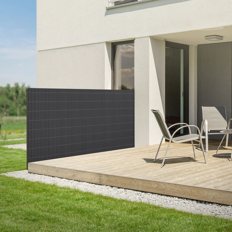 Sichtschutzmatte 120x600 cm Sichtschutzzaun Windschutz Balkonschutz PVC Anthrazit UV-beständig