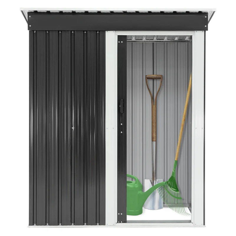 Gerätehaus 150x184x76 cm Grau aus Metall ML-Design