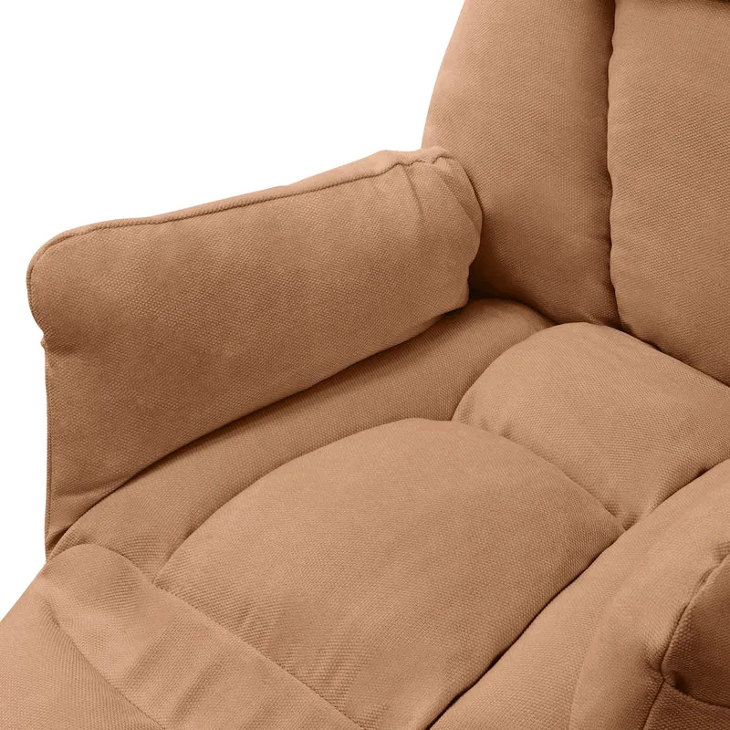 ML-DESIGN | Sessel mit Liegefunktion 85x82x102 cm aus Leinenstoff Braun Relaxsessel Fernsehsessel mit verstellbarer Rückenlehne, Armlehnen & Fußablage