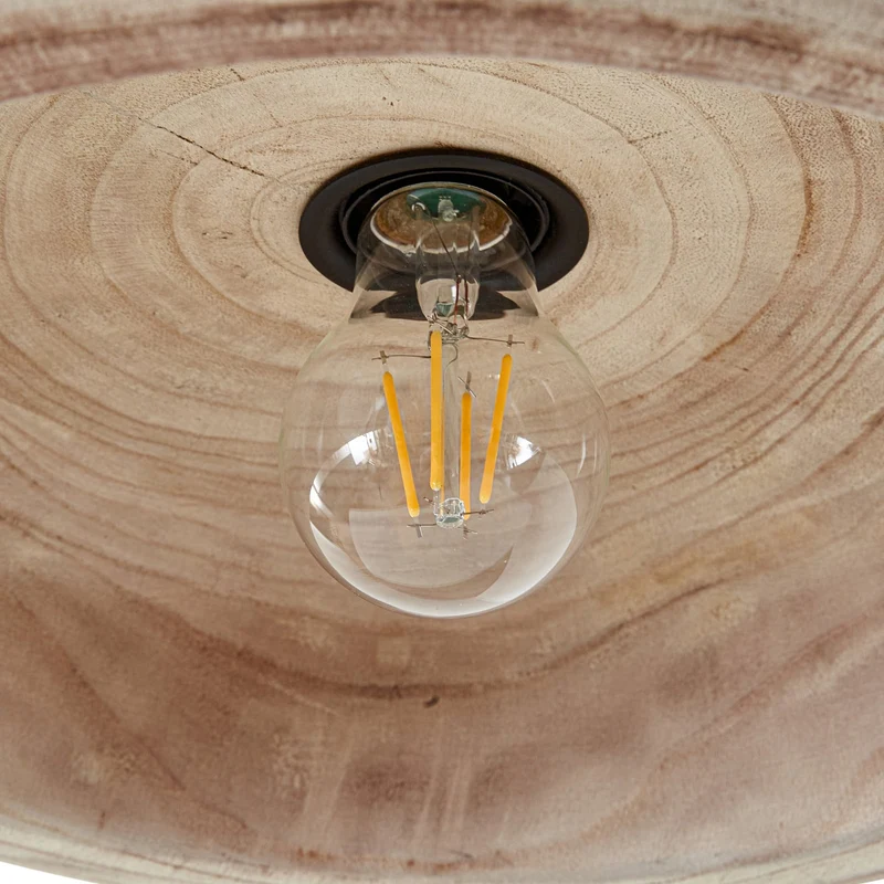 B-Ware Lucande Hängeleuchte Pendelleuchte Leivar Ø35cm LED Holz Schwarz E27 Lampe