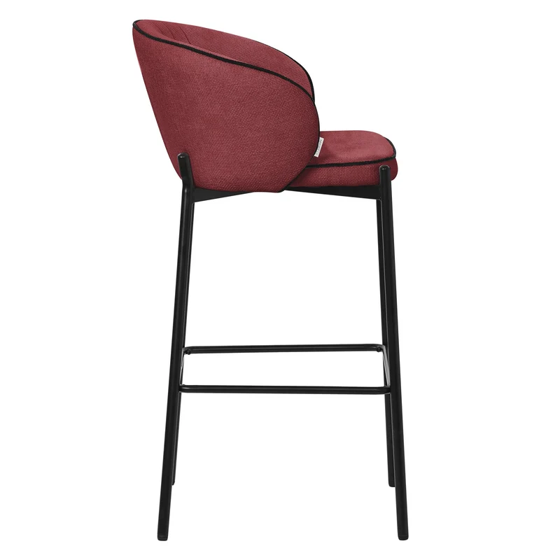 Barhocker 2er Set Rot 50x101x54 cm mit Rückenlehne und Fußstütze bis 120 kg ML-Design