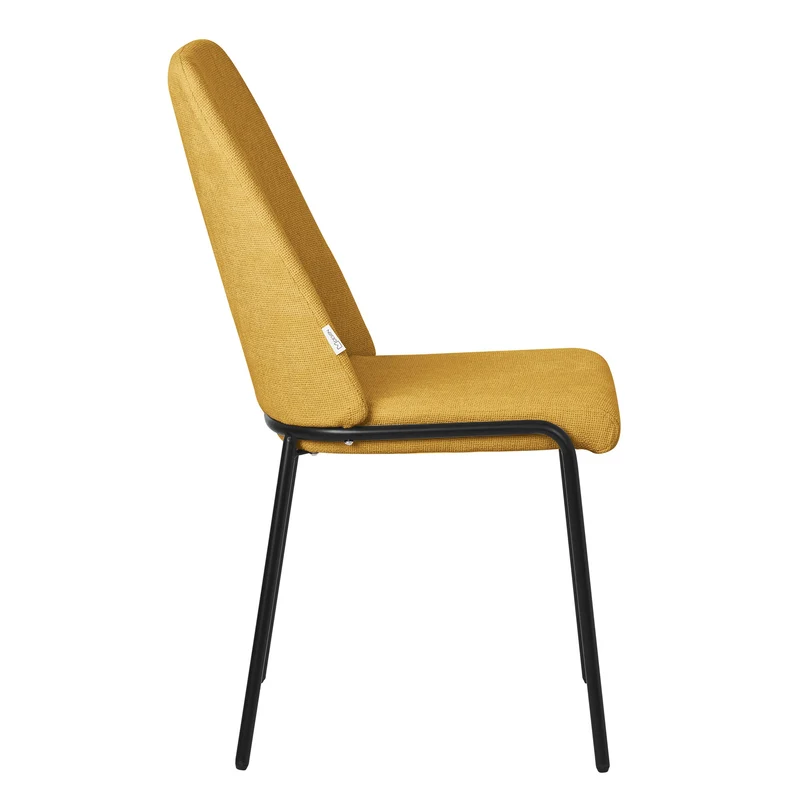 Esszimmerstühle 2er Set Senf mit Rückenlehne, Polsterstühle für Esszimmer & Küche ML-Design