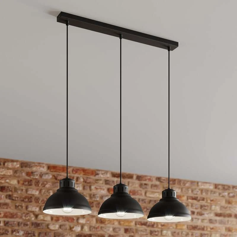 B-Ware Euluna Hängeleuchte Sven LED Pendelleuchte dimmbar schwarz 3-flammig 75x21cm