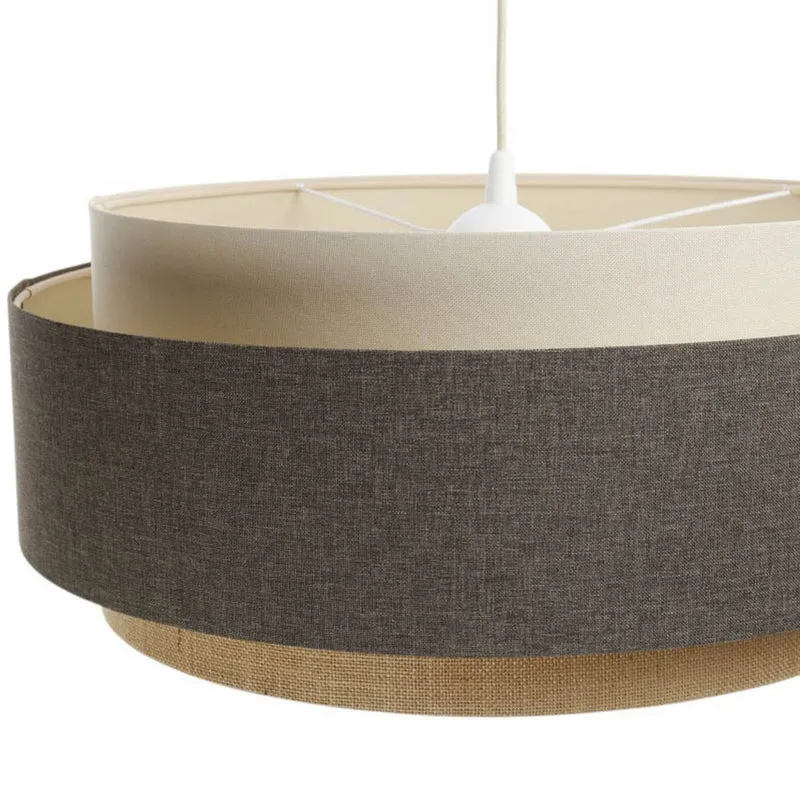 B-Ware Hängeleuchte Pendelleuchte Boho Elegant Textil Braun Beige Creme Ø 60 cm E27 LED