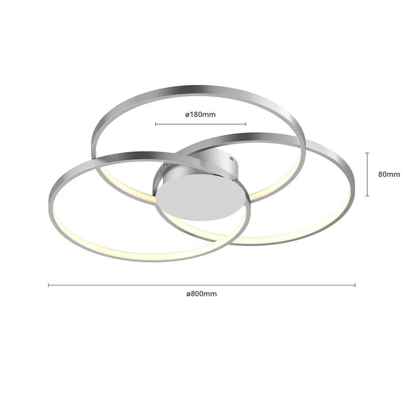 B-Ware Lindby Riley LED-Deckenlampe Deckenleuchte Lampe Leuchte dimmbar Alu 40W Ø 80 cm