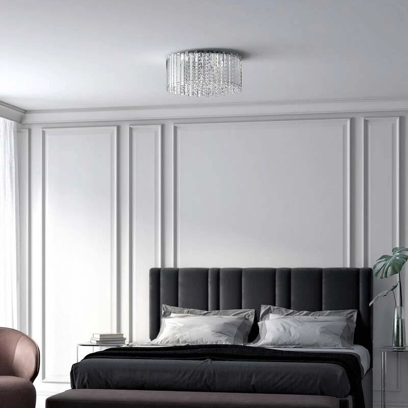 B-Ware Lucande Deckenleuchte Limana LED Lampe 6-flammig dimmbar chrom Ø50cm 23cm hoch