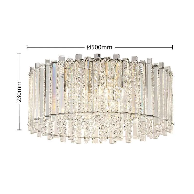 B-Ware Lucande Deckenleuchte Limana LED Lampe 6-flammig dimmbar chrom Ø50cm 23cm hoch