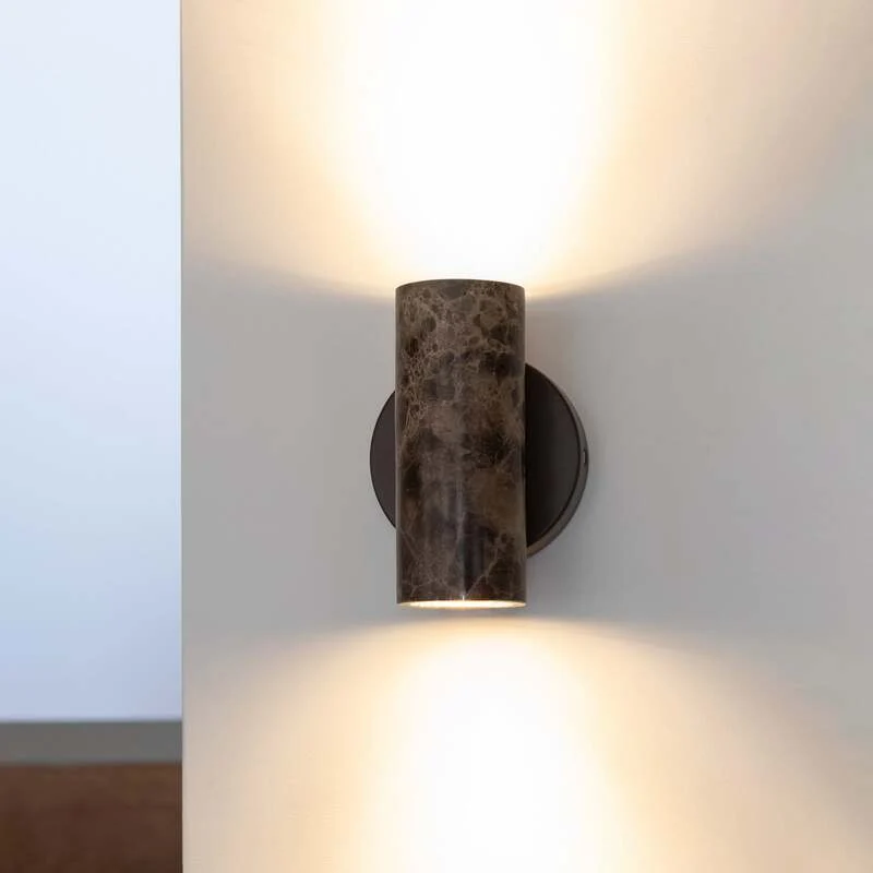 B-Ware IT'S ABOUT ROMI Wandlampe Tivoli LED Wandleuchte Lampe braun Marmor 17x9,5cm