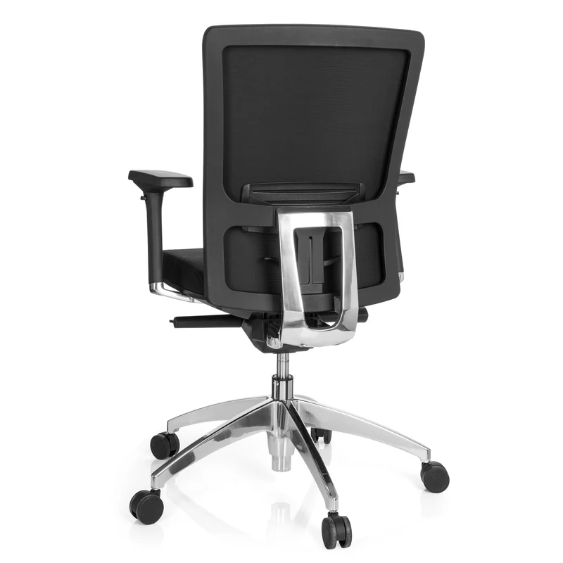 B-Ware hjh OFFICE Bürostuhl Chefsessel Drehstuhl Stoff schwarz Armlehne Lendenstütze