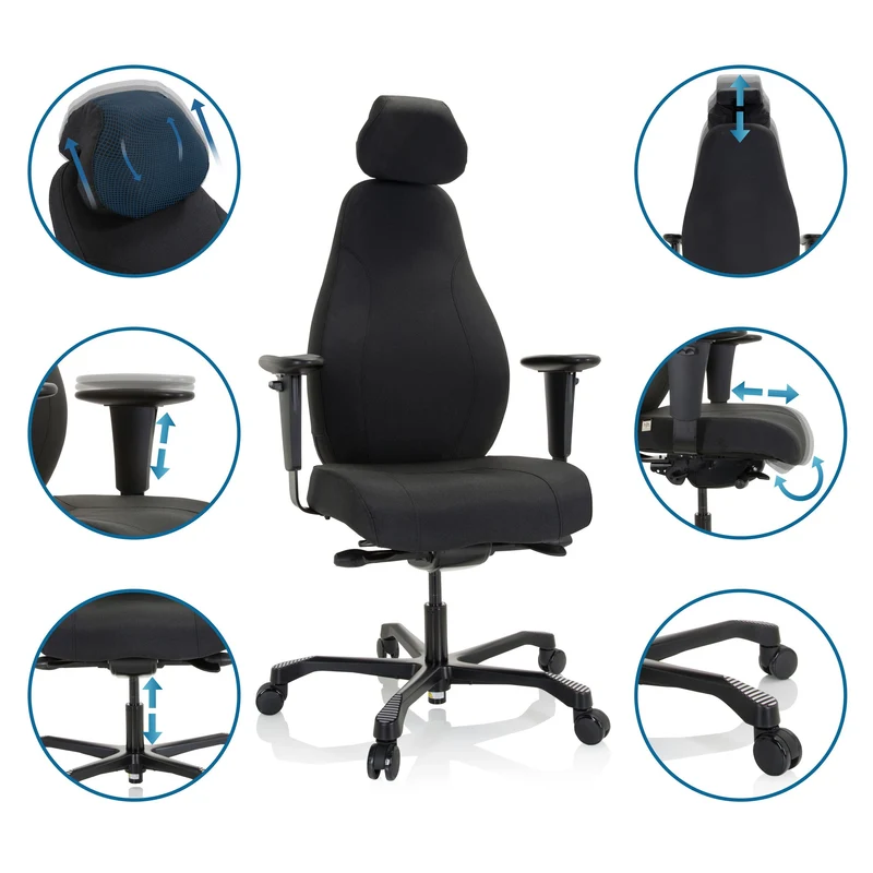 B-Ware hjh OFFICE RESISTIO XXL Chefsessel Bürostuhl Drehstuhl Schwarz Ergonomisch