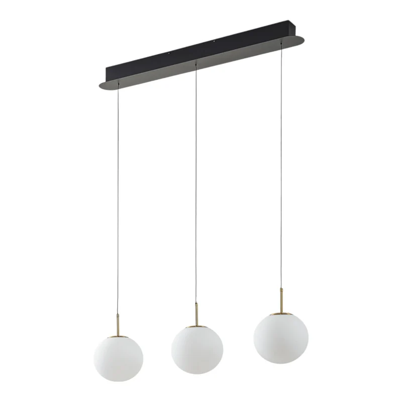 B-Ware Lucande Pendelleuchte Hängeleuchte LED Joran Glas weiß Gold Esszimmer Lampe