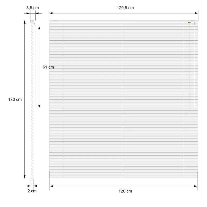 Aluminium Jalousie 120x130 cm Schwarz inkl. Montagematerial
