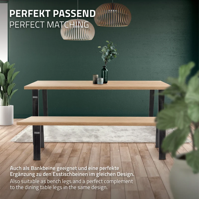B-Ware 2er Set Tischbeine Bankkufen Loft 44x42 cm Industrial Profil 8x2cm Stahl U-Form ML-Design