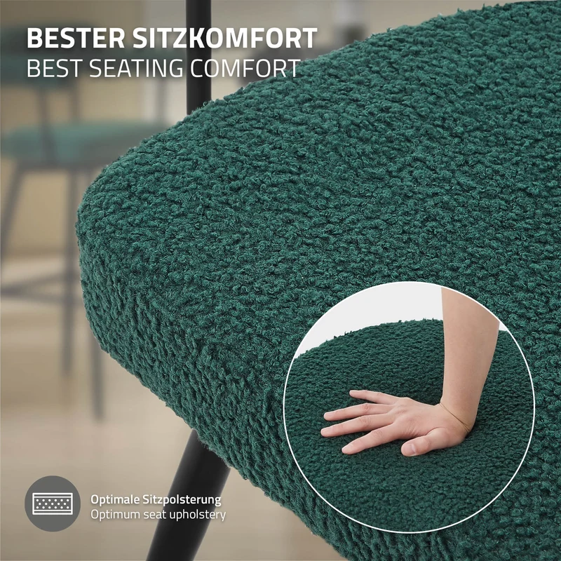4er Set Barhocker 360° drehbar Dunkelgrün 61x103x55 cm mit Arm-, Rückenlehne und Fußstütze bis 120 kg ML-Design