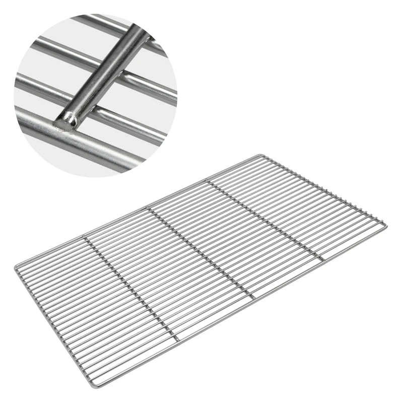 ECD Germany | Grillrost eckig mit abnehmbaren Griffen 60x40 cm Edelstahl, Outdoor Grillplatte robust für Gasgrill Holzkohlegrill BBQ Feuerstelle