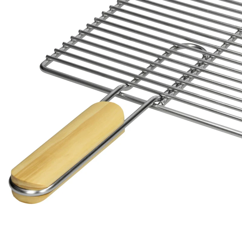 ECD Germany | Grillrost eckig mit abnehmbaren Griffen 60x40 cm Edelstahl, Outdoor Grillplatte robust für Gasgrill Holzkohlegrill BBQ Feuerstelle