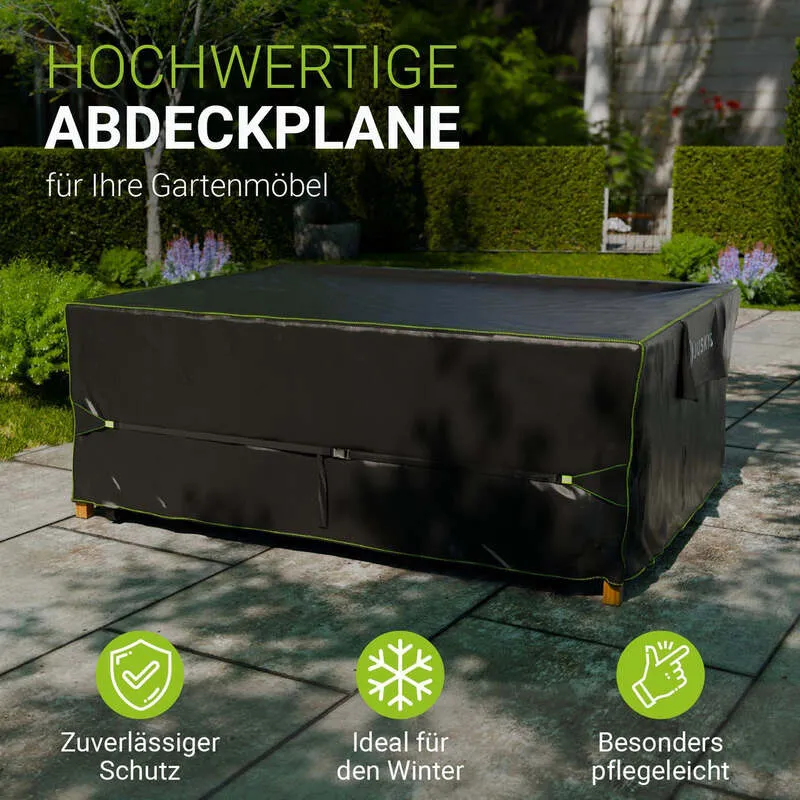 B-Ware Abdeckplane Gartenmöbel Schutzhülle wasserdicht schwarz 250x210x90cm winterfest
