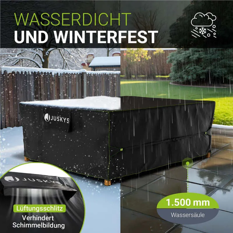 B-Ware Abdeckplane Gartenmöbel Schutzhülle wasserdicht schwarz 250x210x90cm winterfest