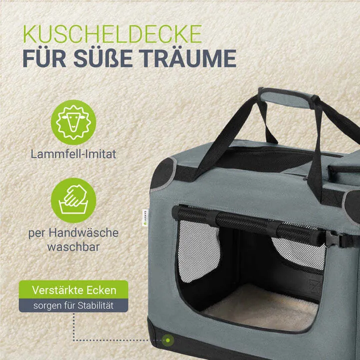 B-Ware Hundebox Auto faltbar Lassie S Hundetransportbox grau Tragegriff kleine Hunde