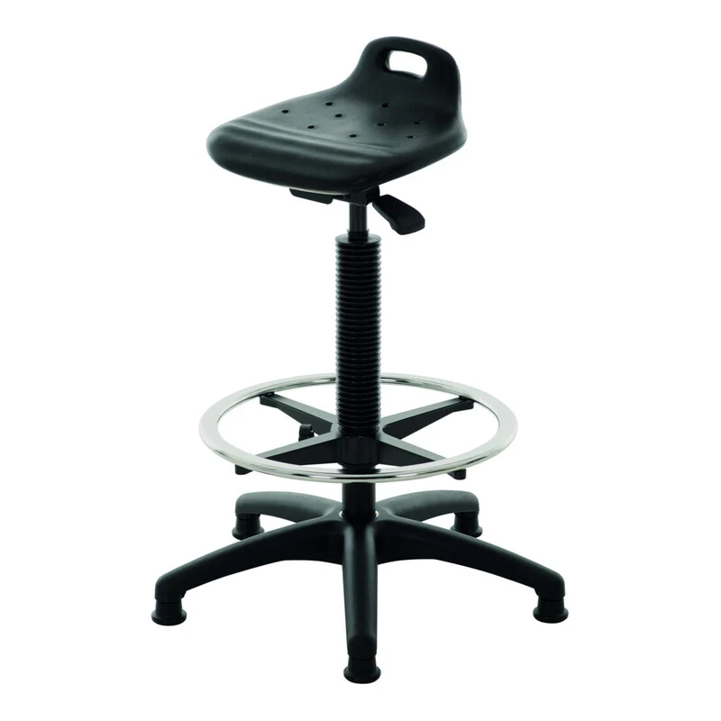 B-Ware STIER Stehhilfe mit Fußring ergonomisch PU-Sitz schwarz 570-820mm Tragegriff