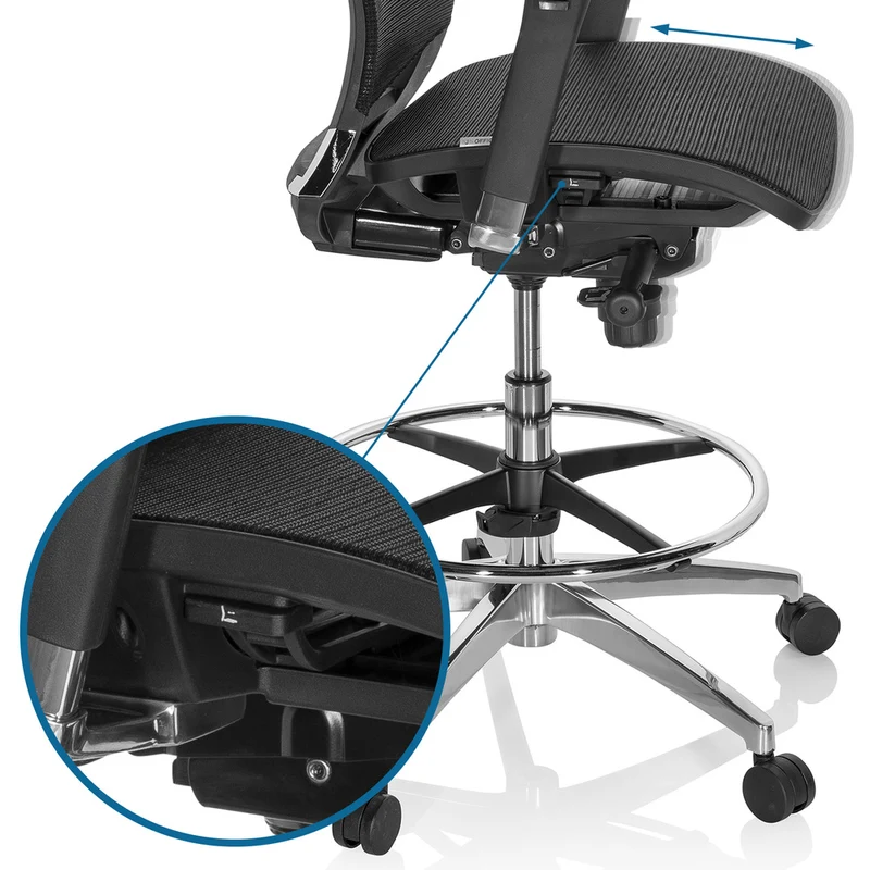 B-Ware hjh OFFICE Arbeitsstuhl Counterstuhl TOP WORK 78 Netzstoff höhenverstellbar