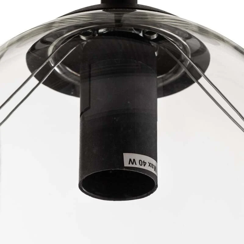 B-Ware Hängeleuchte Glassy 6-flg LED Pendelleuchte dimmbar grafit amber klar 75cm