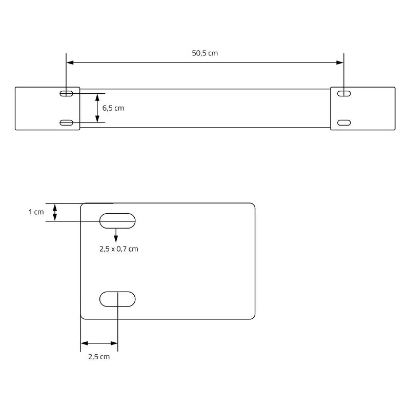 2er Set Tischgestell B70xH74 cm in U-Form Metall Schwarz ML-Design