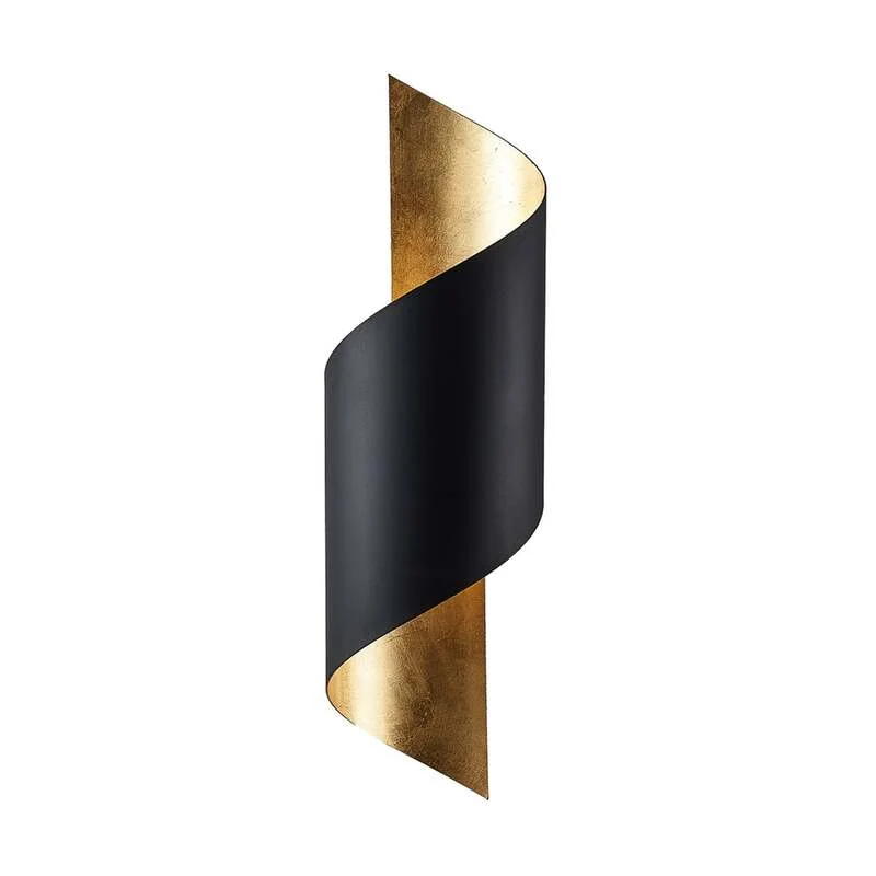 B-Ware Lindby Wandleuchte Vanni LED Wandlampe dimmbar schwarz gold Metall Höhe 57cm
