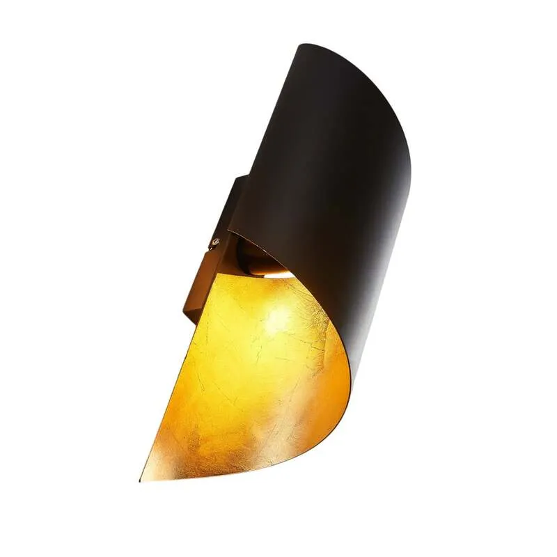B-Ware Lindby Wandleuchte Vanni LED Wandlampe dimmbar schwarz gold Metall Höhe 57cm