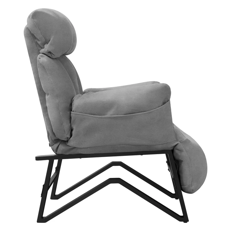 ML-DESIGN | Sessel mit Liegefunktion 85x82x102 cm aus Leinenstoff Grau Relaxsessel Fernsehsessel mit verstellbarer Rückenlehne, Armlehnen & Fußablage