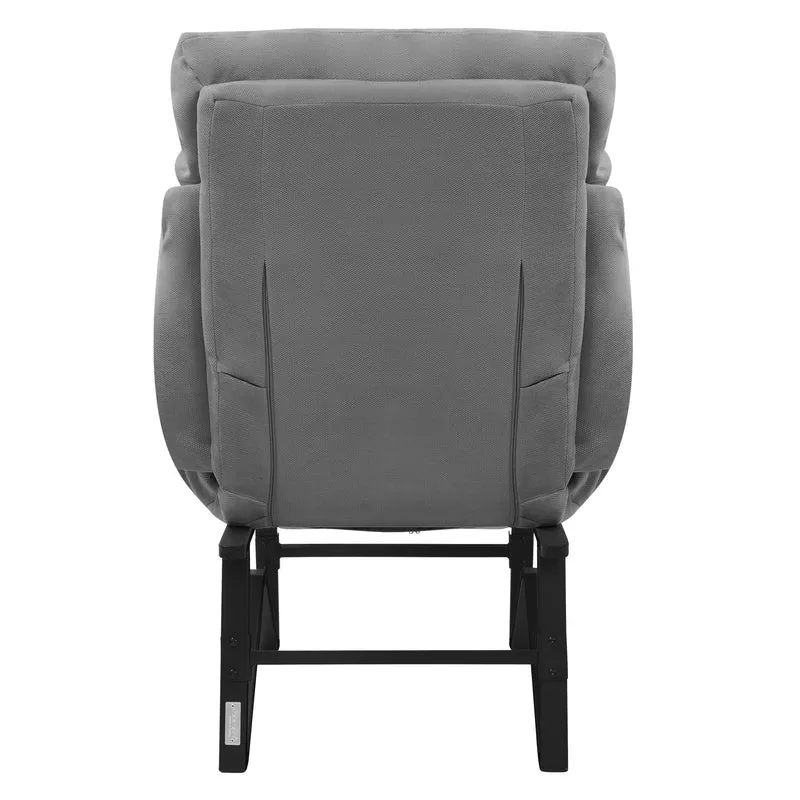 ML-DESIGN | Sessel mit Liegefunktion 85x82x102 cm aus Leinenstoff Grau Relaxsessel Fernsehsessel mit verstellbarer Rückenlehne, Armlehnen & Fußablage