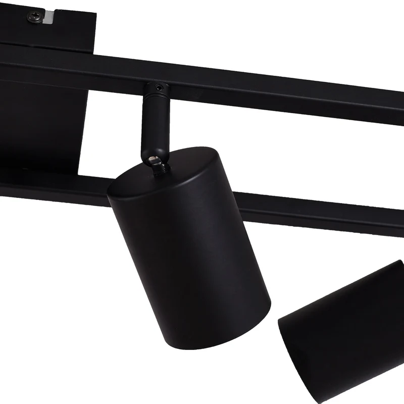 B-Ware Lindby Deckenstrahler Bravius 6-flammig LED dimmbar schwarz Eisen 80x12cm