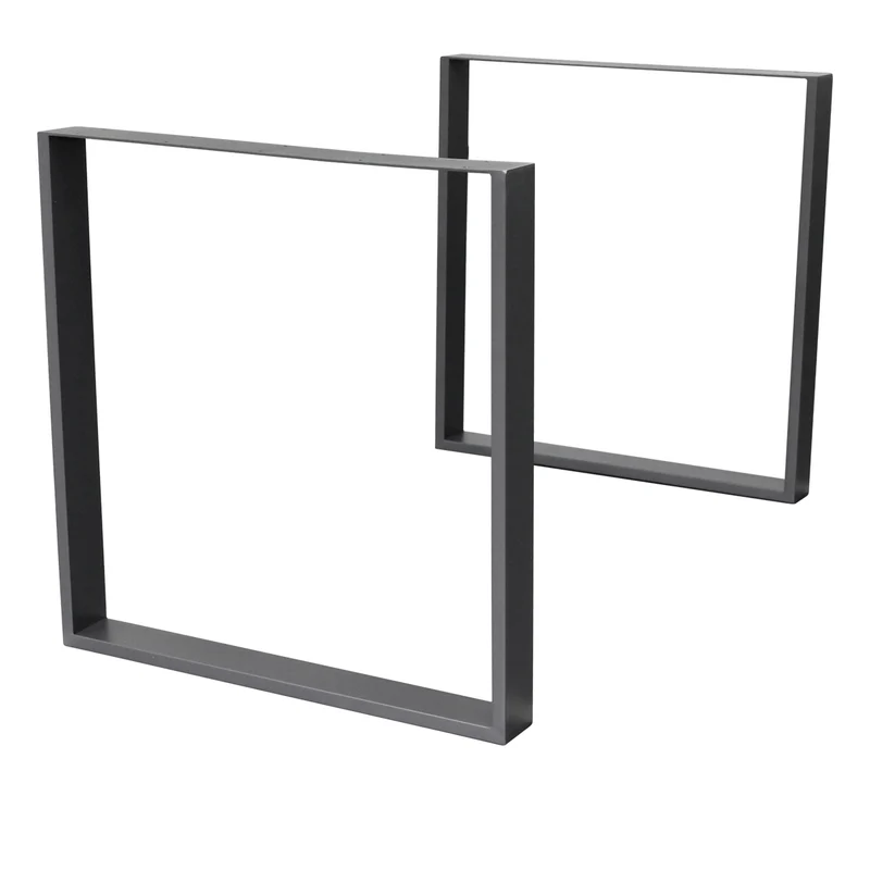 B-Ware Tischbeine Tischgestell 2er Set U-Design 90x72 cm Anthrazit aus Stahl