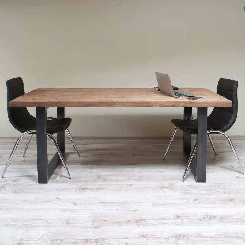 B-Ware Tischbeine Tischgestell 2er Set U-Design 90x72 cm Anthrazit aus Stahl