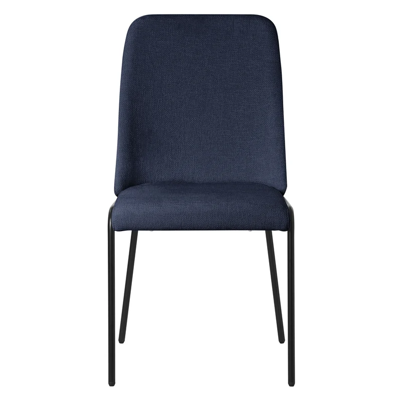 Esszimmerstühle 4er Set Dunkelblau mit Rückenlehne, Polsterstühle für Esszimmer & Küche ML-Design