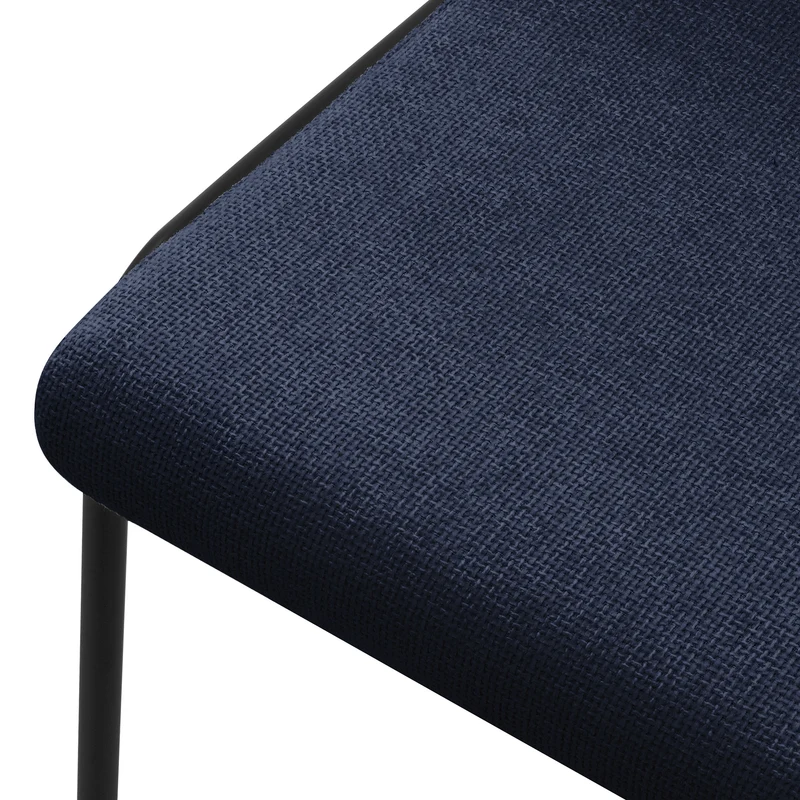 Esszimmerstühle 4er Set Dunkelblau mit Rückenlehne, Polsterstühle für Esszimmer & Küche ML-Design