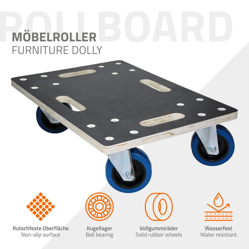 Rollbrett Möbelroller 35 x 50 cm aus Multiplex Tragkraft 800 kg
