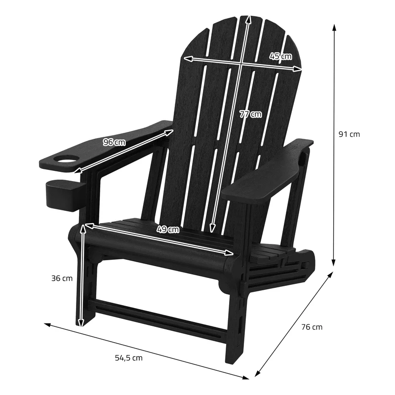 Gartenstuhl Adirondack Stuhl Sonnenstuhl wetterfest aus HDPE Kunststoff bis 180 kg Gartensessel ML-Design