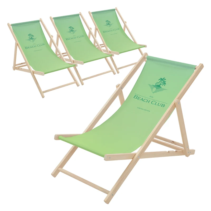 ECD Germany | Gartenliege klappbar aus Holz mit Floral Muster Strandliege Strandstuhl Sonnenliege