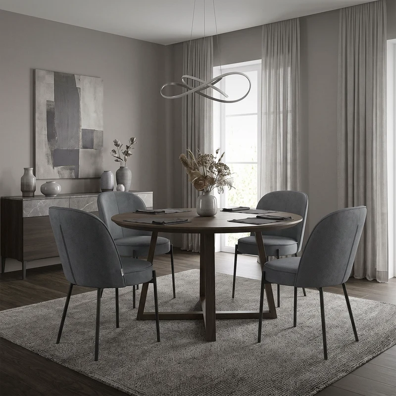 Esszimmerstühle 2er Set Anthrazit mit Rückenlehne, Polsterstühle für Esszimmer & Küche ML-Design