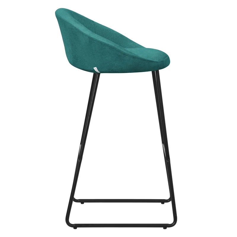 Barhocker 2er Set Petrol 56x94x50 cm mit Rückenlehne und Fußstütze bis 120 kg ML-Design