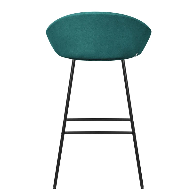 Barhocker 2er Set Petrol 56x94x50 cm mit Rückenlehne und Fußstütze bis 120 kg ML-Design