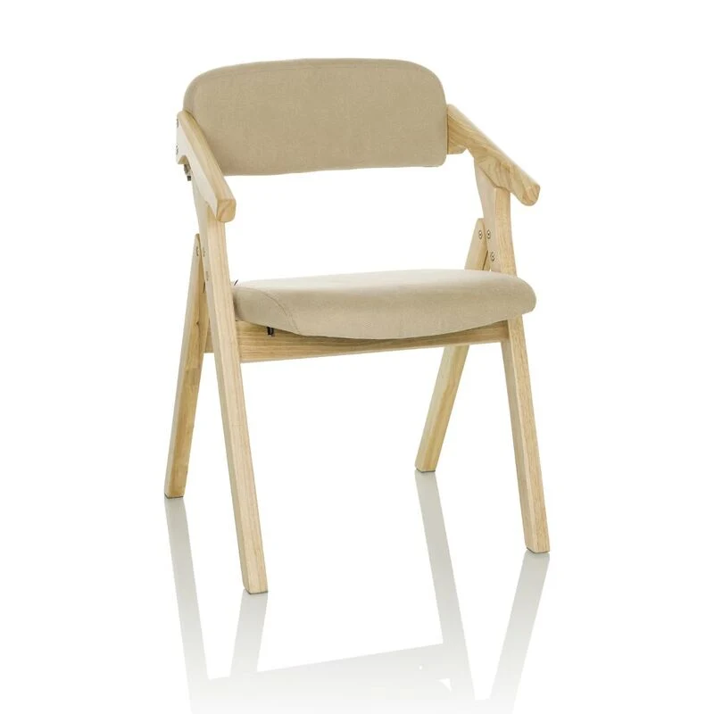 B-Ware hjh OFFICE Besucherstuhl Klappstuhl SCANDIO Holzrahmen Beige Stoff