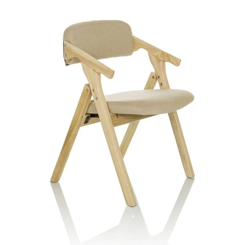 B-Ware hjh OFFICE Besucherstuhl Klappstuhl SCANDIO Holzrahmen Beige Stoff