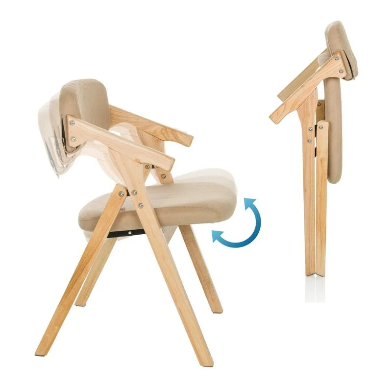 B-Ware hjh OFFICE Besucherstuhl Klappstuhl SCANDIO Holzrahmen Beige Stoff